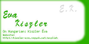 eva kiszler business card