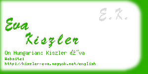 eva kiszler business card